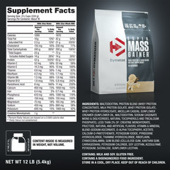 Dymatize Super Mass Gainer, High Protein & Carb Blend, Gourmet Vanilla, 12 Lb