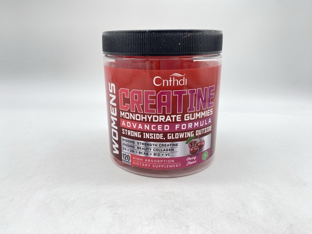 Cnthdi Creatine Monohydrate Gummies Cherry Gluten-Free Soy-Free 6000mg 120 Ct