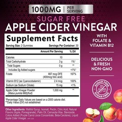 Apple Cider Vinegar Gummies for Weight Loss – Sugar Free 60 Count (Pack of 1)