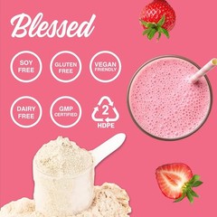 EHPLabs Blessed Plant Protein 3.44lb 45 Serving Strawberry Mylk French label