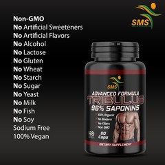TRIBULUS TERRESTRIS 96% SAPONINS FITNESS SUPPLEMENT 2000mg DAILY NON GMO