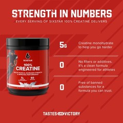 Six Star 100% Creatine Monohydrate Powder – 10.58 Ounce (Pack of 1)