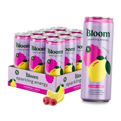 Bloom Nutrition Sparkling Energy Drink 12 Fl Oz (Pack of 12) Raspberry Lemon