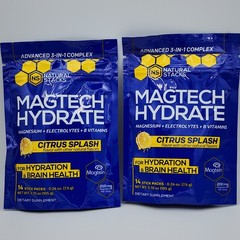 2x NATURAL STACKS MagTech Hydrate Packets w/Magnesium Citrus Splash 14 Sticks ea