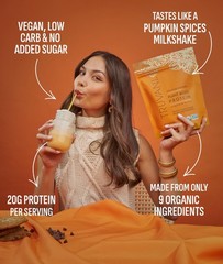 Vegan Pea Protein Powder Pumpkin Spice | 20g Organic | Keto, Low Carb, 10
