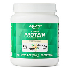 Equate Plant-Based Protein Powder Smooth Vanilla 13.4 oz Vegan Supplement