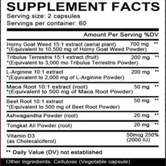 Natural Testosteron Booster 16,540mg 30 /60/120 Capsules For Stamina Strength