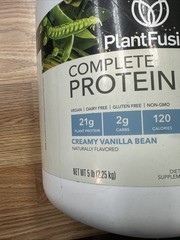 PlantFusion Complete Protein Powder, Creamy Vanilla Bean, 5 lb Dented 10/28