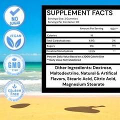 2 x Bottle CREATINE GUMMIES 2500MG Creatine Monohydrate Mixed Berry 120 Ct Lot