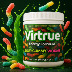 Sour Gummy Worm Pre Workout – Gamer & Gym Energy Supplement – 30 Servings