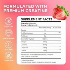 Creatine Gummies, Creatine Monohydrate Gummies for Men & Women with Collagen, BC