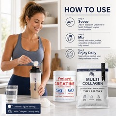 Creatine for Women + Collagen Peptides 5G Each – Muscle, Beauty, Performance 2pc