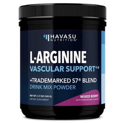 Havasu L-Arginine Powder – Mixed Berry Pre-Workout Nitric Oxide Boost 3.7 Oz