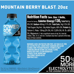 POWERADE Mountain Berry Blast Electrolyte Sports Drink Bottles, 20 fl oz, 8 Pack
