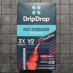 DripDrop Electrolyte Powder Drink Mix for Fast Hydration, Juicy Variety 8 Sticks
