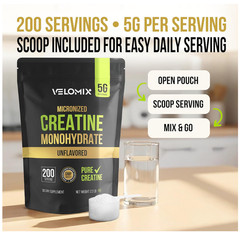 Creatine Monohydrate 100% Pure Powder 1000g (2.2 lb) Micronized