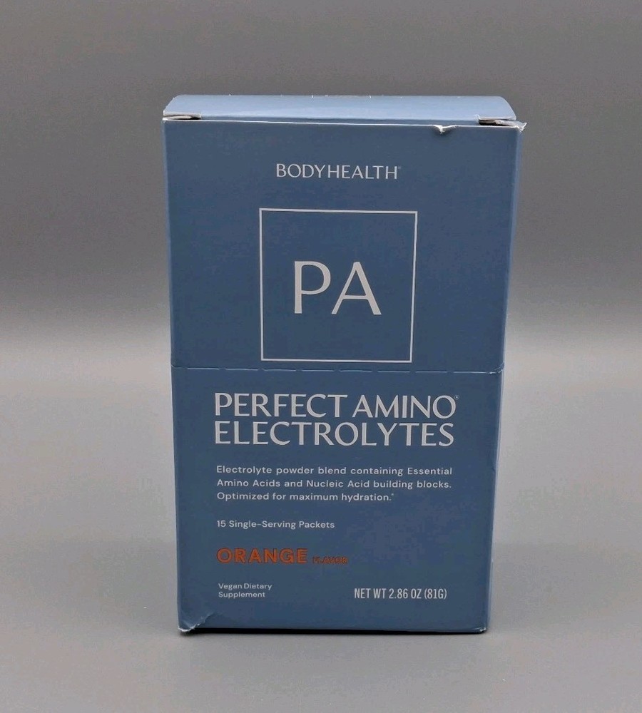 Body Health Perfect Amino Electrolytes 15 Single Packets ORANGE Flavor Exp 11/27