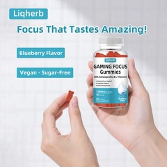 Focus Gummy for Gaming: with L-Theanine, Ashwagandha & Taurine, , Energy & Fo…