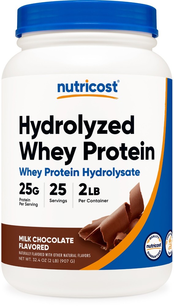 Nutricost Hydrolyzed Whey Protein Powder (Chocolate) 2 LBS – 25g of Protein