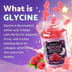 Glycine Gummies 1000mg, Glycine Supplement for Relaxation and Nerve Support