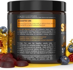 Shilajit Gummies with Manuka Honey – Increases Energy & Endurance,100mg 60 Coun