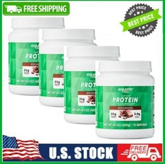4 Pack Equate Plant-Based Protein Powder Supplement, Rich Chocolate, 14.1 oz Pk