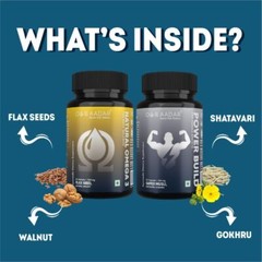 Power Build & Natural Omega 3 Fitness Combo Pack (60 Cap X 2) Shatavari Flaxseed