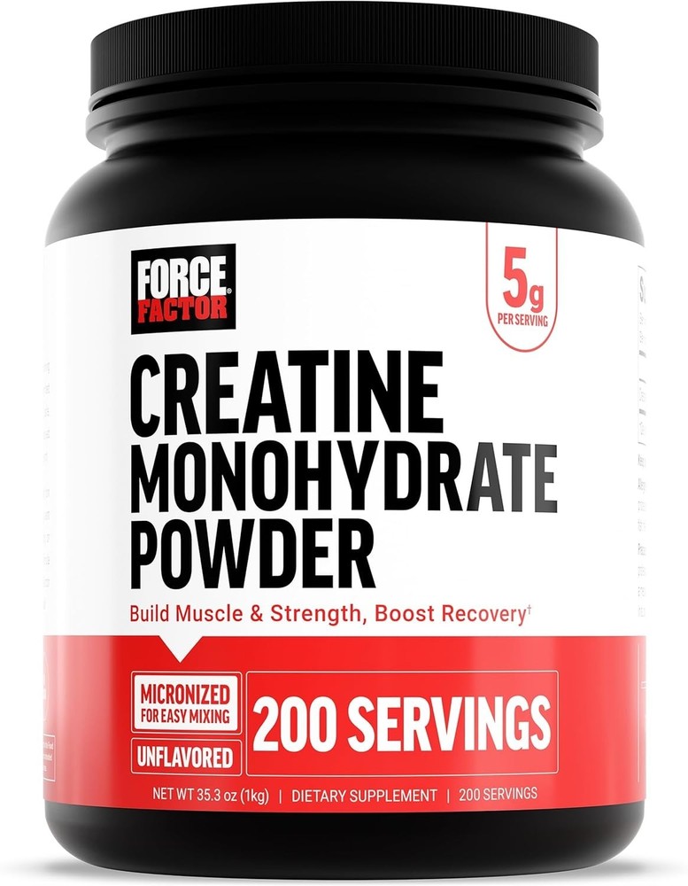 Force Factor Creatine Monohydrate Powder, 5g Micronized Dose to Support Muscle G