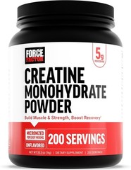 Force Factor Creatine Monohydrate Powder, 5g Micronized Dose to Support Muscle G