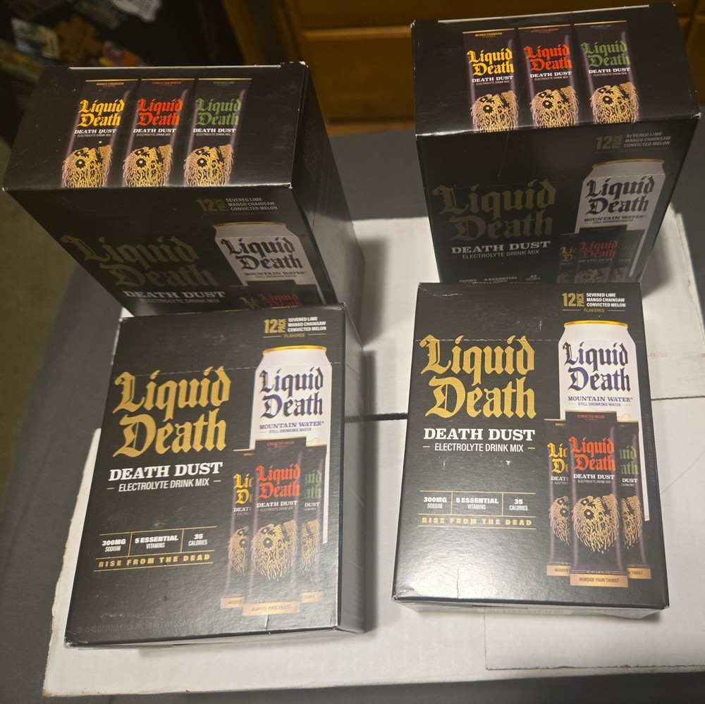 4-Liquid Death Death Dust Electrolyte Hydration Powder Drink Mix Variety 12Pk