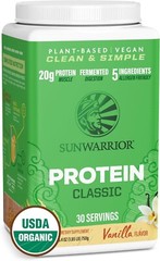 Sunwarrior Organic Classic Vanilla Protein 750g, Vegan Sprouted Protein Powder