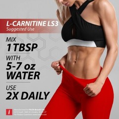 L-CARNITINE LS3 1500 Fat Loss-Metabolism Activator-Strawberry Kiwi- 32 Servings