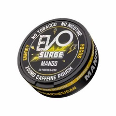 EVO Surge 200mg Caffeine Pouches – 5 Pack (20 Count/Can) – MANGO