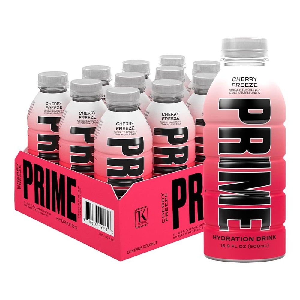 PRIME Hydration Drink 16.9 Fl Oz Pack of 12 Natural Electrolytes Zero Sugar