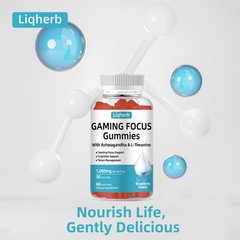 Focus Gummy for Gaming: with L-Theanine, Ashwagandha & Taurine, , Energy & Fo…