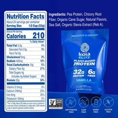 Koia Plant Based Protein Elite Powder, Vanilla, 32g Protein, 4g Sugar, 6g Prebio