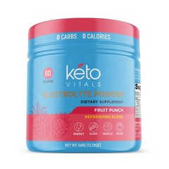 Keto Vitals Electrolyte Powder Electrolytes Supplement Energy Drink Fruit Punch