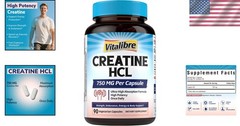 750mg Pure Creatine HCl – No Bloat, Once Daily for Optimal Performance, 90 Caps