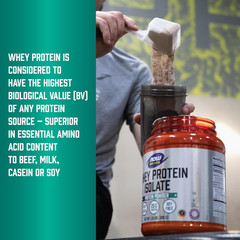 NOW Sports Nutrition, Whey Protein Isolate, 25 G with Bcaas, Unflavored Powder,