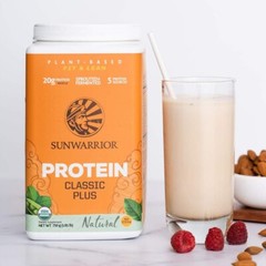 Sunwarrior Classic Plus Vegan Protein Powder Peas Brown Rice Raw Organic 1.7 lbs
