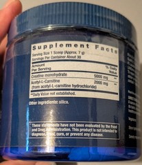Creatine & Acetyl-L-Carnitine Energy Plus Life Extension 5000 mg