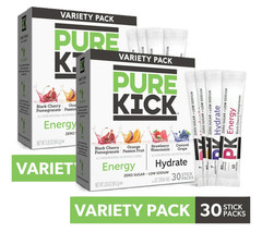 Pure Kick Energy & Hydration Electrolyte Powdered Drink Mix Variety pack, 30 Cou