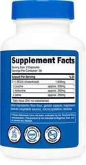Nutricost BCAA Caps 500mg, 60caps 30servings GF Non-GMO – EXP 08/2027
