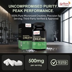 SAFFRON HEAVEN CREATINE MONOHYDRATE CAPSULES 60 COUNT | 100% PURE