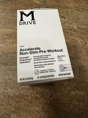 M DRIVE Accelerate Non-Stim Pre Workout 30 STICK PACK Factory Sealed READ