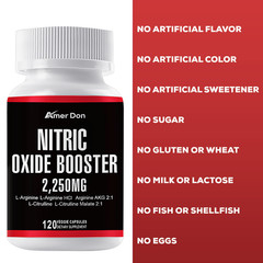 60 Nitric Oxide Booster Supplement w/ L-Arginine Premium Workout Muscle Capsule
