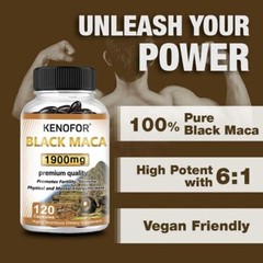 Organic Black Maca Supplement Capsules Supports Stamina & Fertility Men’s Health
