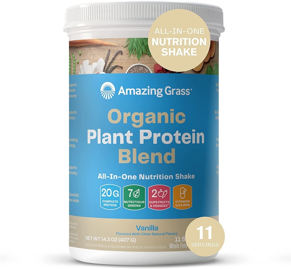 Amazing Grass Organic Plant Protein – NO SUGAR – 11 Servings – Vanilla