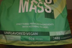 NAKED MASS Weight Gainer Protein Powder, Unflavored Vegan, 12 lb bag, BB 03/28