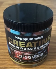 3x 120ct Happyummmm Creatine Monohydrate 360ct Gummies Cherry, Cranberry, Raspbe